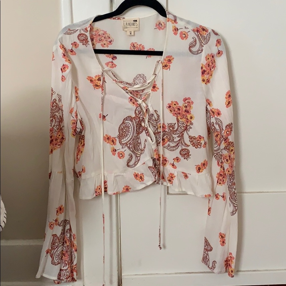 Boho bell sleeve shirt